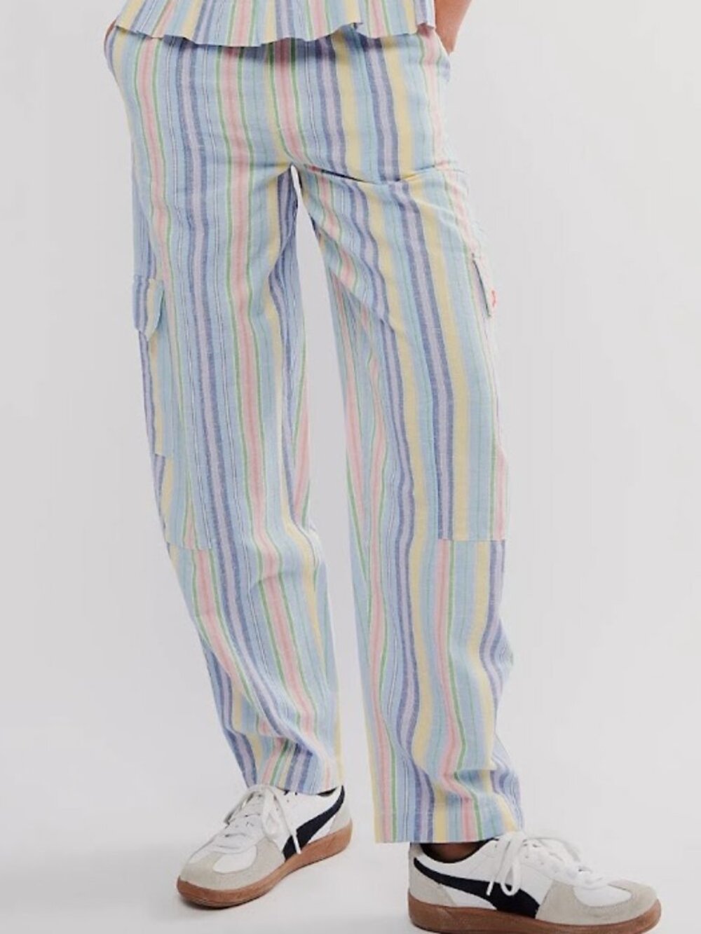 Damson Madder Sicily Striped Cotton Cargo Trouser (US4/UK8)